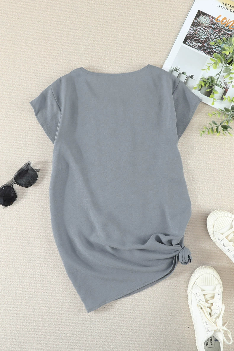 Fashion Short Sleeve Pullover Stand-up Collar Slim Fit Vest Shirt