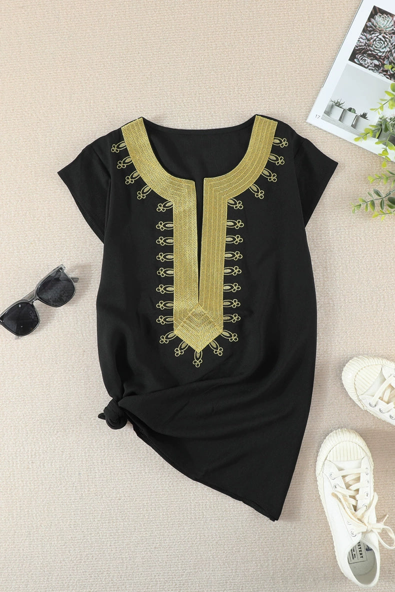 Fashion Short Sleeve Pullover Stand-up Collar Slim Fit Vest Shirt