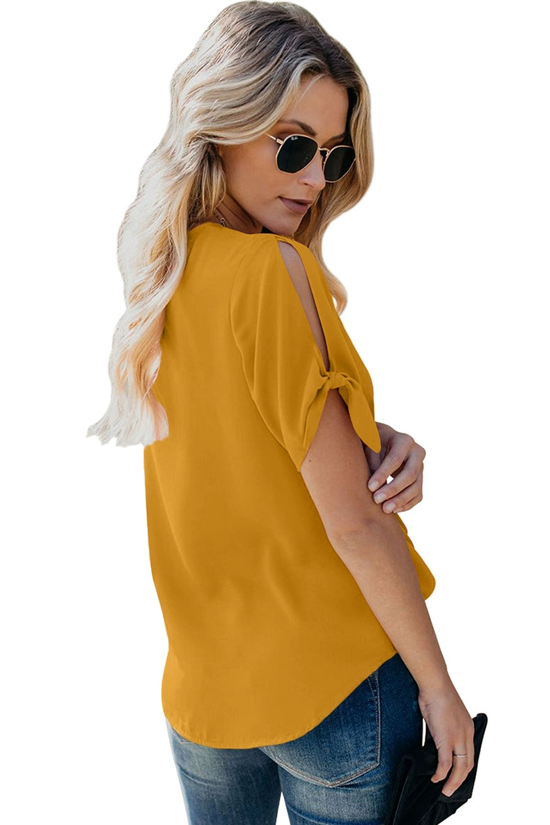 Fashion Summer Pure Color Loose Half-Sleeve Top Shirt