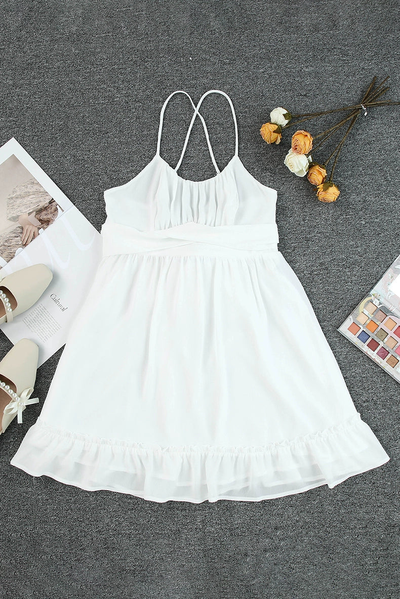 Fashion Summer Hem Cute Slim Looking Sling Dress