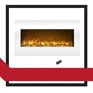 36-Inch Wall Mounted Electric Fireplace - 10-Color LED Flame and 3 Media Backgrounds with Adjustable Brightness Remote Northwest