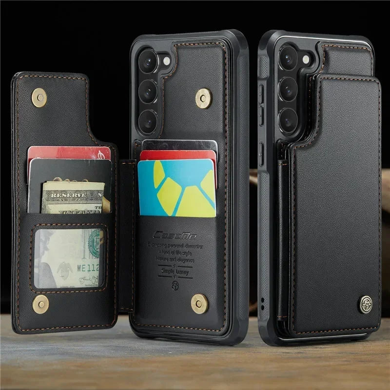 Caseme Wallet Phone Case Leather Magnetic Pocket Cover For Samsung Galaxy S24 Ultra S23 S22 S21 S20 Ultra Plus FE Note 20Ultra