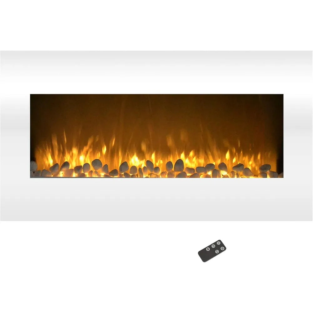 36-Inch Wall Mounted Electric Fireplace - 10-Color LED Flame and 3 Media Backgrounds with Adjustable Brightness Remote Northwest